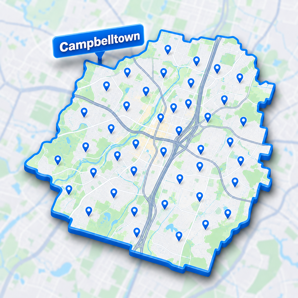Campbelltown plumber Map Pin Infographic